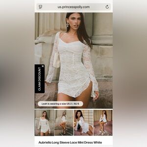 Princess Polly White Lace Mini Dress